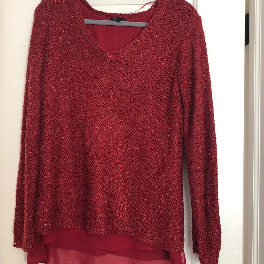 Sparkling red sweater